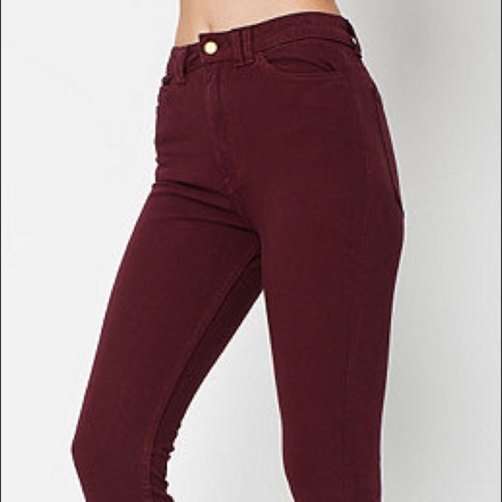 American Apparel High Waisted Zipper Jeans